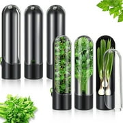 Guiexla Herb Saver for Refrigerator Vegetable Preserver Cilantro Freshness Keeper Waterproof Thyme Dill Storage Containers Rosemary Preservation Tools for Parsley Asparagus